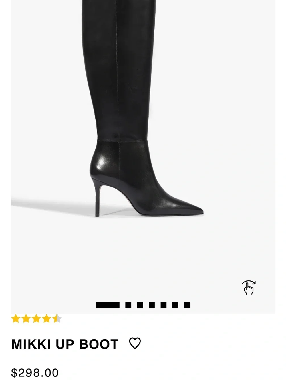 SCHUTZ MIKKI UP BOOT Black Over-the-Knee Pointed-Toe Stiletto Boot